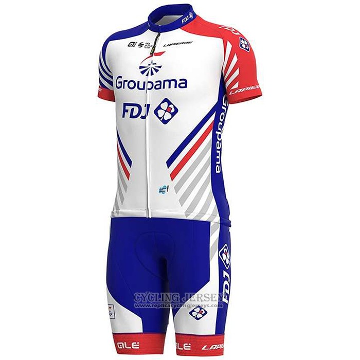 2020 Cycling Jersey Groupama-FDJ Red Blue Short Sleeve And Bib Short